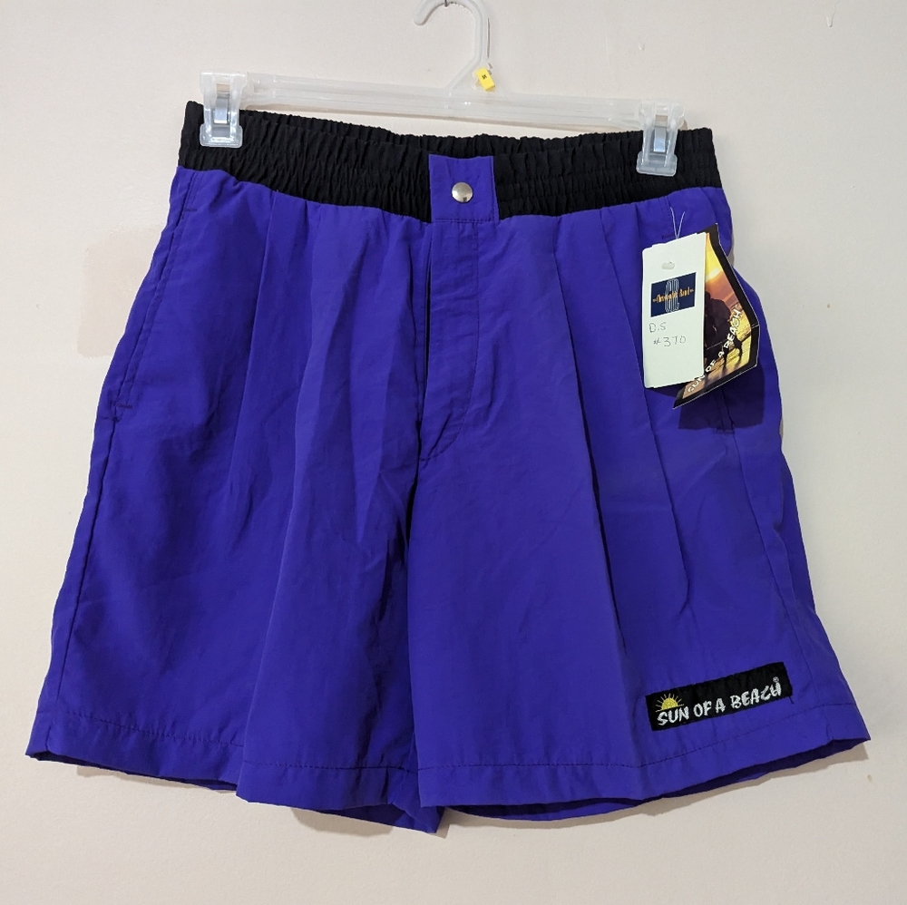 Christopher Rand Sun of a Beach Royal Purple Shorts New With Tags!! 90s